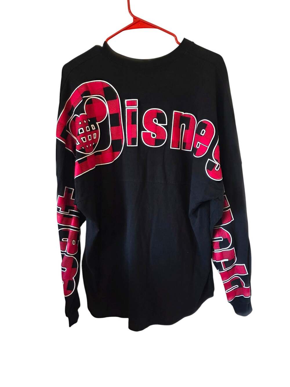 Disney Parks Buffalo Check Winter Holiday Spirit Jersey Black Red Size Medium